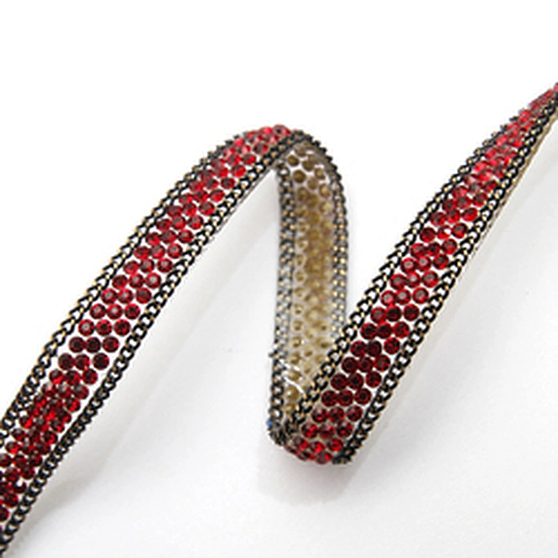 wholesale hot fix tape with rhinestone hot fix trimming chain glitter trim for DIY garment dresses Accessories