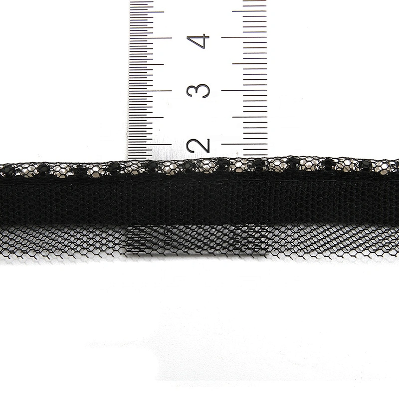Wholesale Chain lace trim pearl rhinestone 1.8 cm Sew-On lace trim Polyester net mesh Lace trimmings for clothes  Accessories