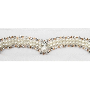 kavatar  wholesale new Handmade Bead lace Embroidered Tulle Trim wedding with Accessories Beads Crystals & Rhinestones