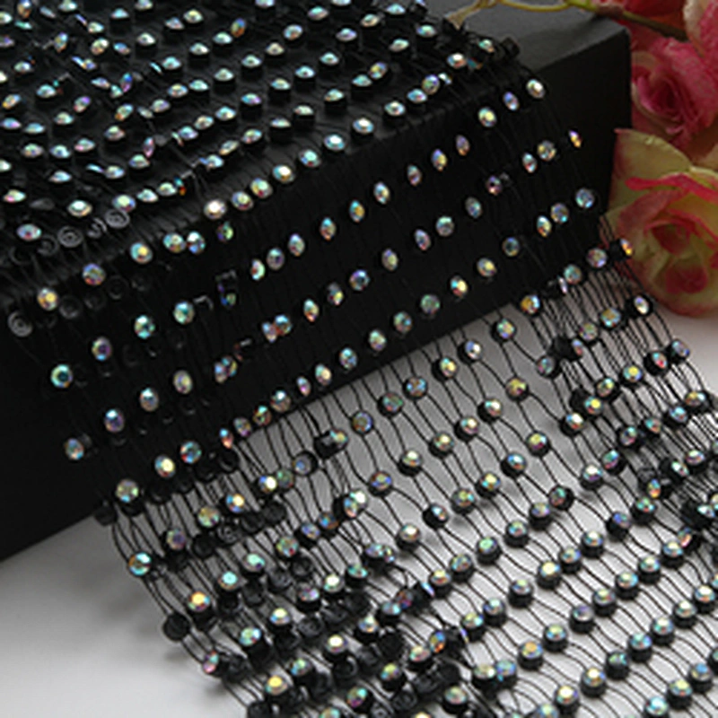 Kavatar pearl and rhinestone mesh trimming  rhinestone mesh sheet Fabric wholesale crystal rhinestone mesh
