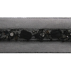 kavatar  wholesale new Handmade Bead lace Embroidered Tulle Trim wedding with Accessories Beads Crystals & Rhinestones