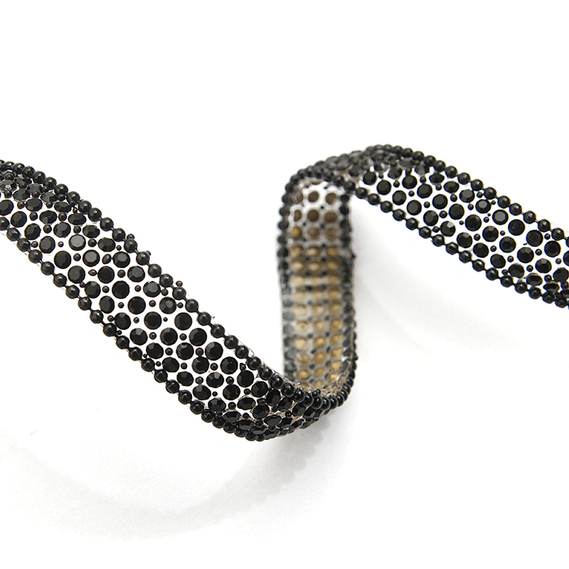 wholesale hot fix tape with rhinestone hot fix trimming chain glitter trim for DIY garment dresses Accessories