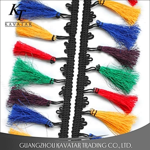 Kavatar Wholesale Fashion Various Colors Cotton Tassels Trim Fringe