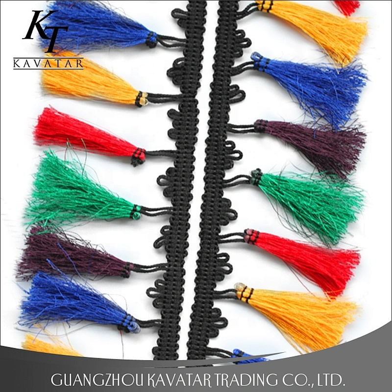 Kavatar Wholesale Fashion Various Colors Cotton Tassels Trim Fringe