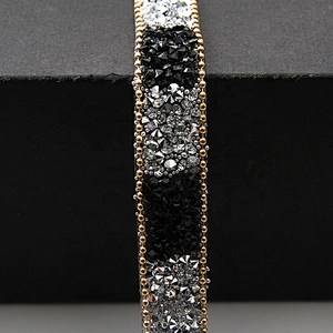 Kavatar Hotfix trimming rhinestone hot fix banding Copper chain rhinestone transfer tape iron trimming