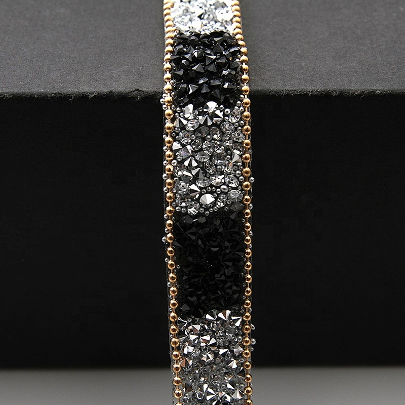 Kavatar Hotfix trimming rhinestone hot fix banding Copper chain rhinestone transfer tape iron trimming