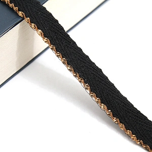 Wholesale Chain lace trim sequins 1.2 cm Sew-On lace trim Polyester Lace trimmings for clothes  Accessories  Cotton