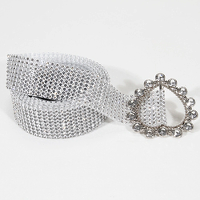 Trendy Heart Shape Buckle Crystal Rhinestone Waistband for Fashion Garments
