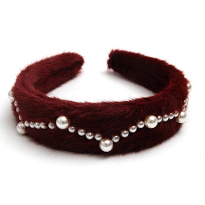 Factory sells colorful hair plush tie elastic creative fluffy fashion hair hoop birthday hairband Cute headband fur headband