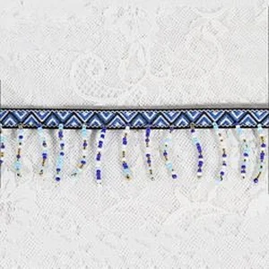 New Style Colorful Beaded Tassel Fringe With Jacquard Tape
