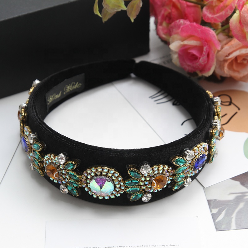 Fashion Wholesale pineapple Rock Candy Velvet Crown velvet Headband Hairbands women designer hairband