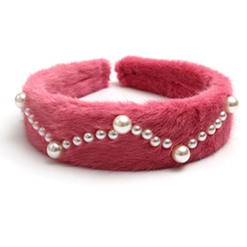 Factory sells colorful hair plush tie elastic creative fluffy fashion hair hoop birthday hairband Cute headband fur headband