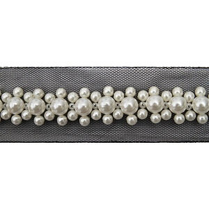 kavatar  wholesale new Handmade Bead lace Embroidered Tulle Trim wedding with Accessories Beads Crystals & Rhinestones