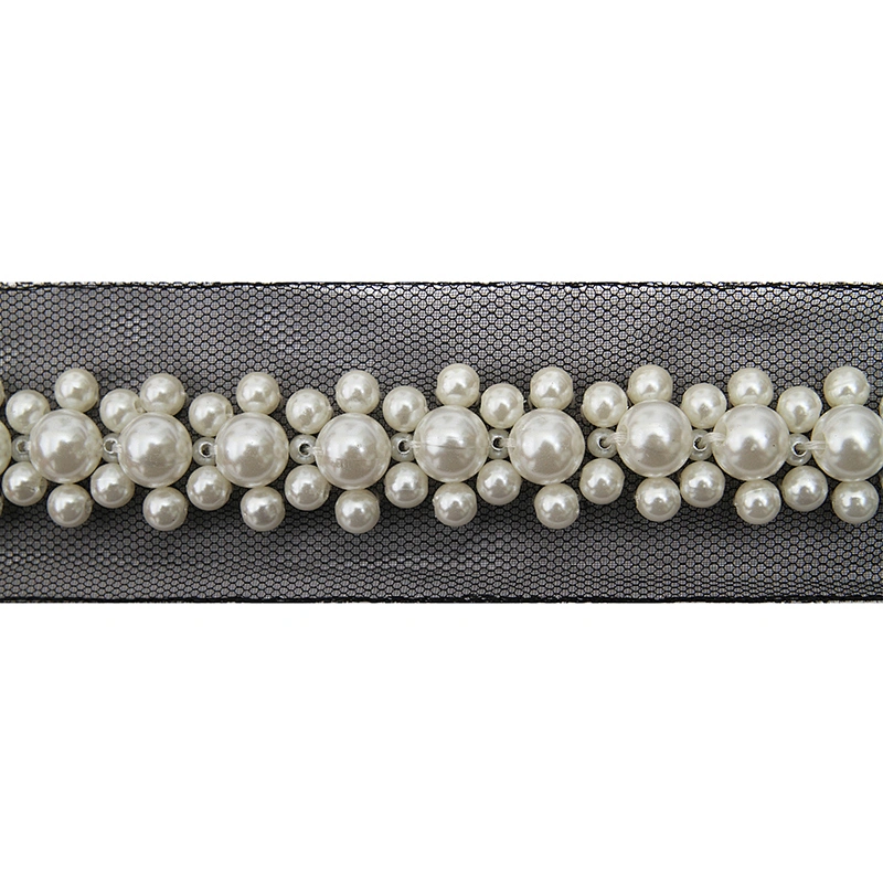 kavatar  wholesale new Handmade Bead lace Embroidered Tulle Trim wedding with Accessories Beads Crystals & Rhinestones