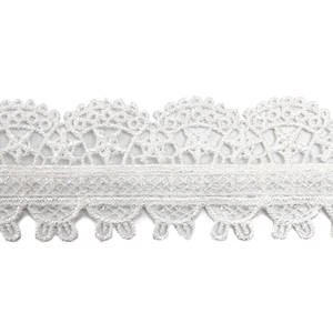 Wholesale sequins Lace Trim Water soluble lace white bridal lace trim Embroidery Sequin Tape For Dress cheap