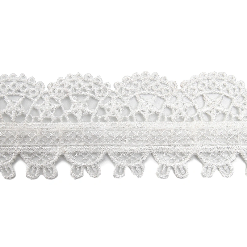 Wholesale sequins Lace Trim Water soluble lace white bridal lace trim Embroidery Sequin Tape For Dress cheap