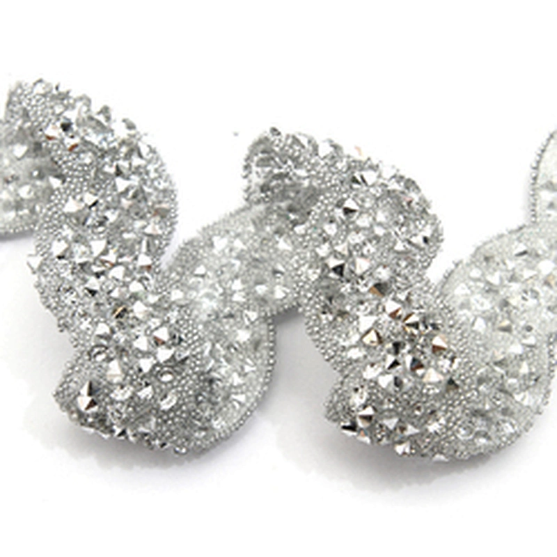 wholesale hot fix tape with rhinestone hot fix trimming chain glitter trim for DIY garment dresses Accessories