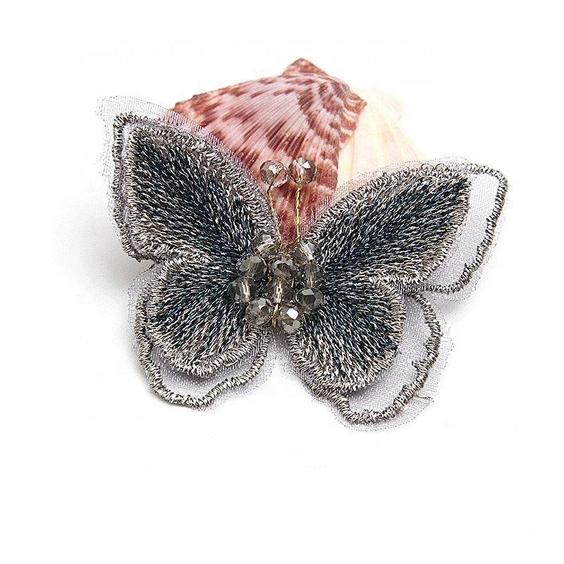 Christmas Cherry Flower Decorative Sew on Rhinestone Beaded Patches Wholesale patches for clothing