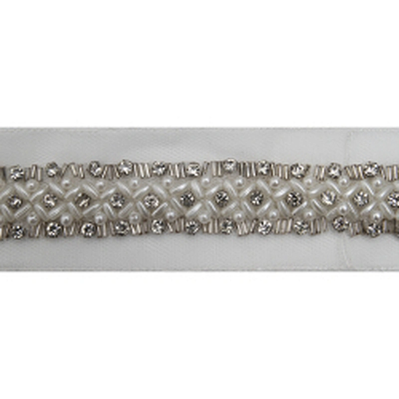 kavatar  wholesale new Handmade Bead lace Embroidered Tulle Trim wedding with Accessories Beads Rhinestones