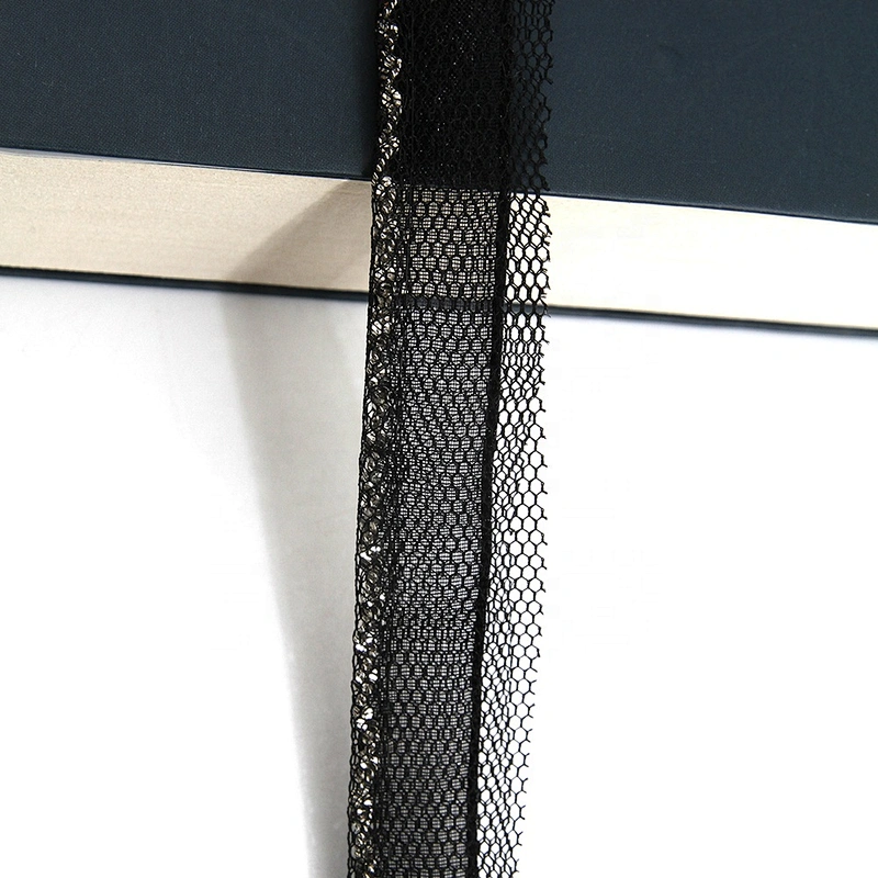 Wholesale Chain lace trim rhinestone 1.7 cm Sew-On lace trim Polyester net mesh Lace trimmings for clothes  Accessories
