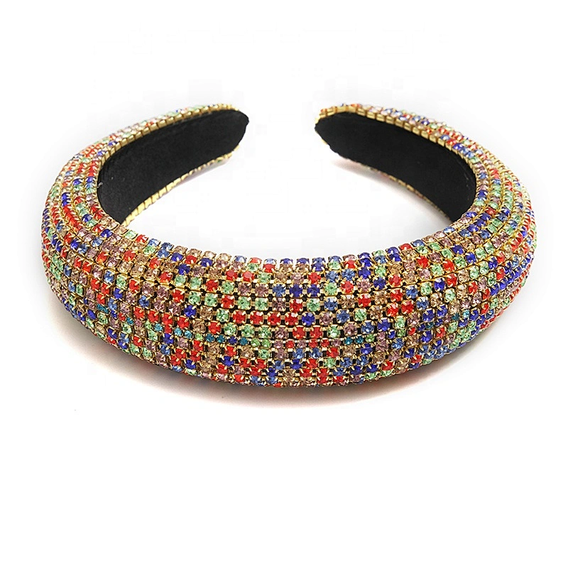 Spot supply rhinestone hair band elastic creative fluffy fashion girls  hair band ladies hair band baroque