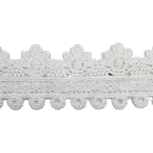 Wholesale sequins Lace Trim Water soluble lace white bridal lace trim Embroidery Sequin Tape For Dress cheap