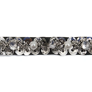 kavatar  wholesale new Handmade Bead lace Embroidered Tulle Trim wedding with Accessories Beads Crystals & Rhinestones