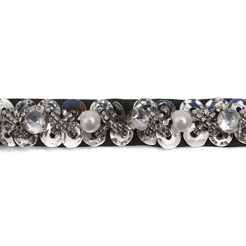 kavatar  wholesale new Handmade Bead lace Embroidered Tulle Trim wedding with Accessories Beads Crystals & Rhinestones