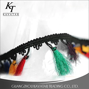 Kavatar Wholesale Fashion Various Colors Cotton Tassels Trim Fringe