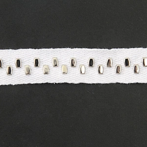 wholesale custom Studs beaded ribbon trim ribbon handmade Copper beads sew on Clothes Design Rivets Trims