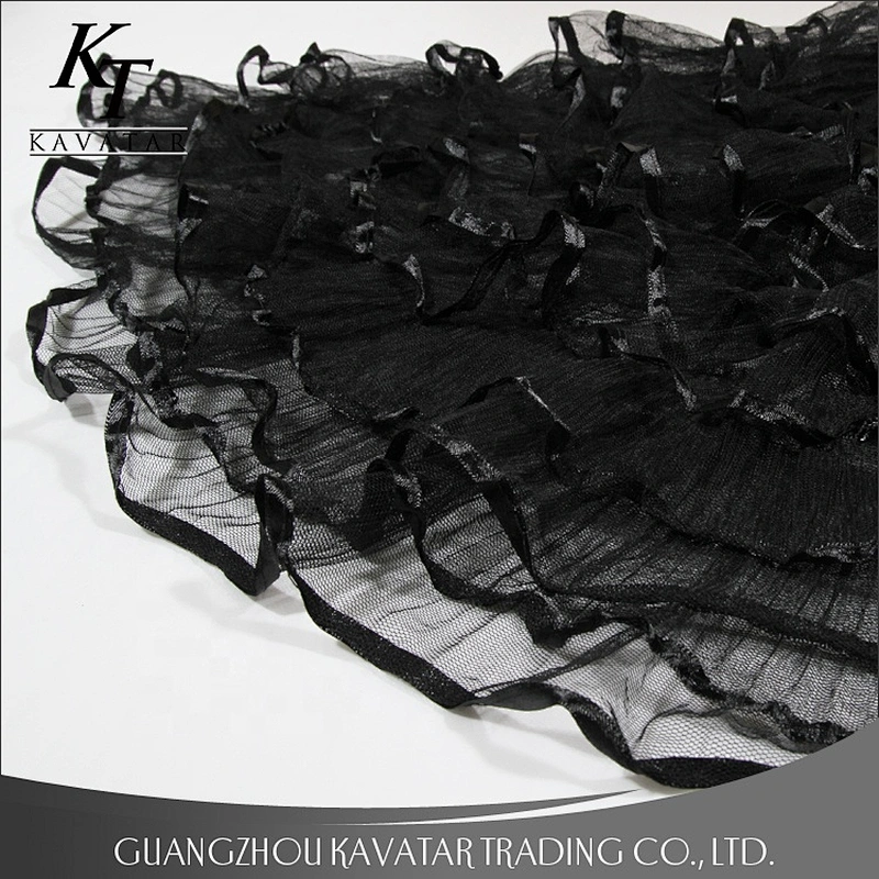 Multiple Layers Black Mesh Fabric For Dress