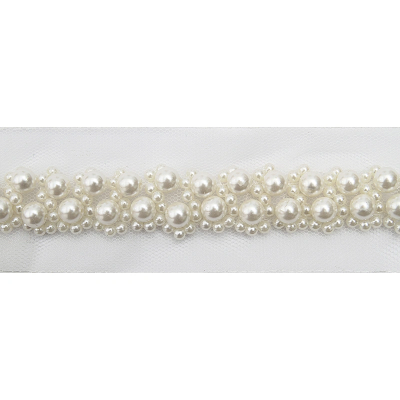 kavatar  wholesale new Handmade Bead lace Embroidered Tulle Trim wedding with Accessories Beads Crystals & Rhinestones