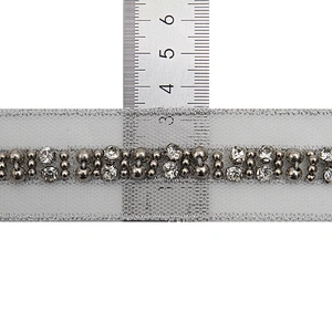 kavatar  wholesale new Handmade Bead lace Embroidered Tulle Trim wedding with Accessories Beads Rhinestones