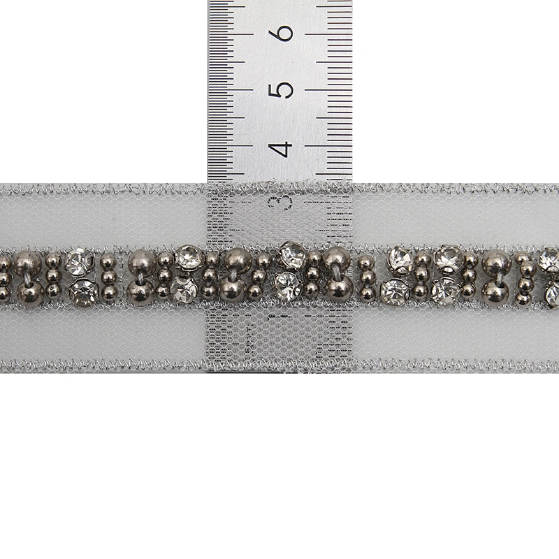 kavatar  wholesale new Handmade Bead lace Embroidered Tulle Trim wedding with Accessories Beads Rhinestones