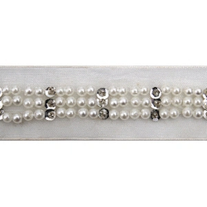 kavatar  wholesale new Handmade Bead lace Embroidered Tulle Trim wedding with Accessories Beads Rhinestones