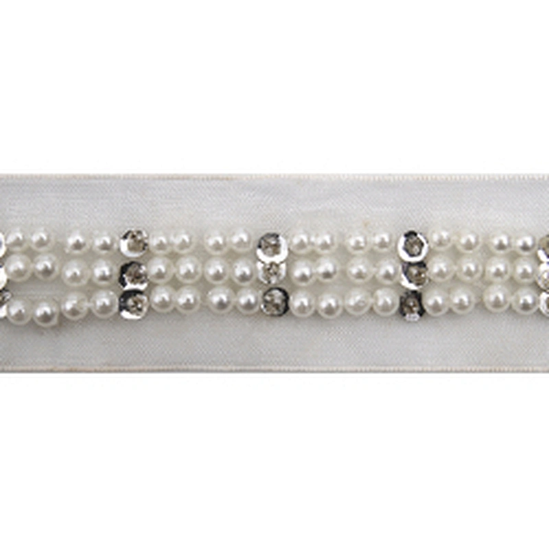 kavatar  wholesale new Handmade Bead lace Embroidered Tulle Trim wedding with Accessories Beads Rhinestones