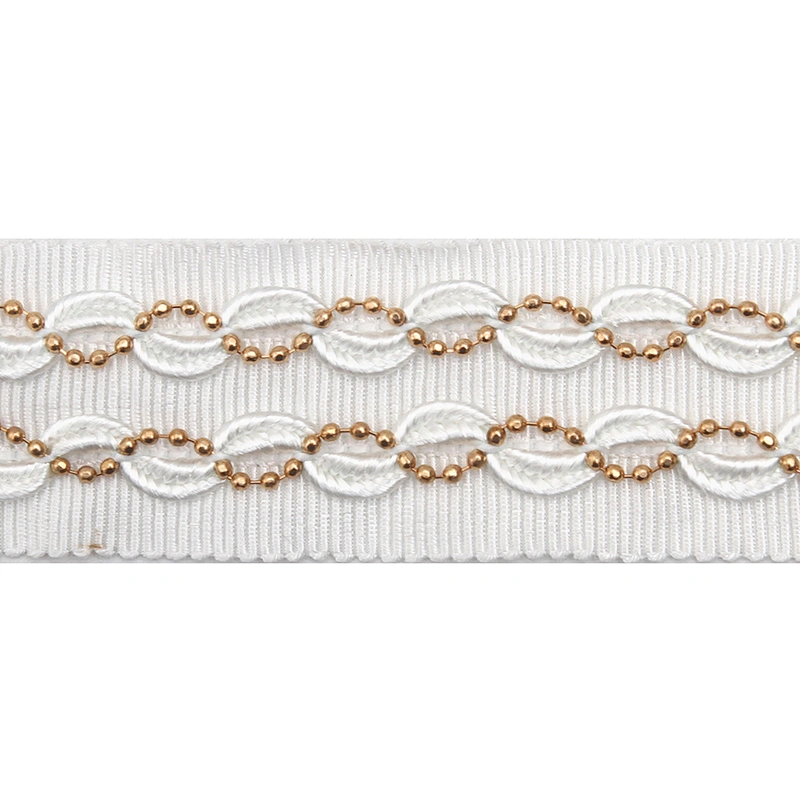 Wholesale Chain lace trim rhinestone 2.4 cm Sew-On lace trim Polyester net mesh Lace trimmings wedding for clothes  Accessories