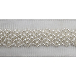 kavatar  wholesale new Handmade Bead lace Embroidered Tulle Trim wedding with Accessories Beads Rhinestones