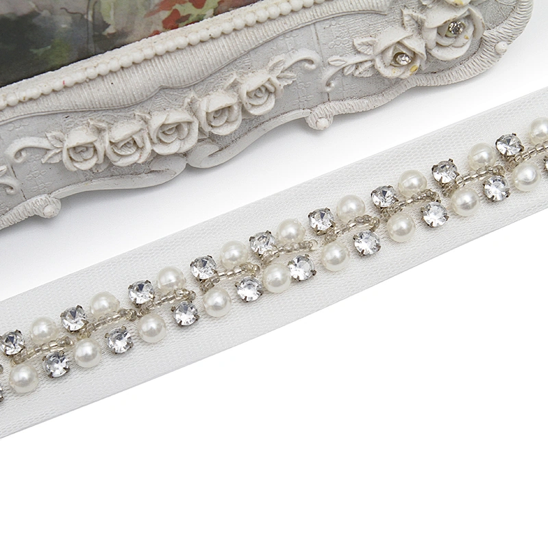 kavatar  wholesale new Handmade Bead lace Embroidered Tulle Trim wedding with Accessories Beads Rhinestones