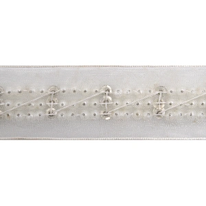 kavatar  wholesale new Handmade Bead lace Embroidered Tulle Trim wedding with Accessories Beads Rhinestones