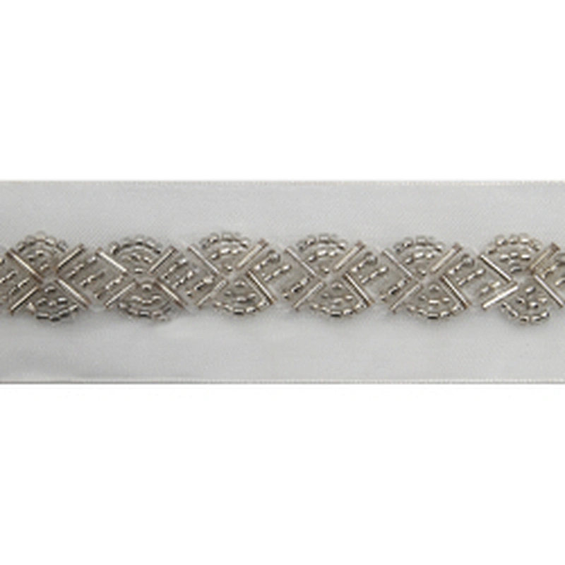 kavatar  wholesale new Handmade Bead lace Embroidered Tulle Trim wedding with Accessories Beads Rhinestones