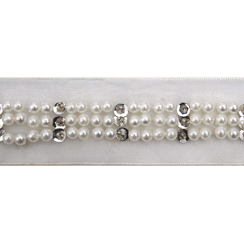 kavatar  wholesale new Handmade Bead lace Embroidered Tulle Trim wedding with Accessories Beads Rhinestones