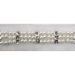 kavatar  wholesale new Handmade Bead lace Embroidered Tulle Trim wedding with Accessories Beads Rhinestones