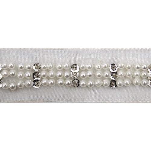 kavatar  wholesale new Handmade Bead lace Embroidered Tulle Trim wedding with Accessories Beads Rhinestones