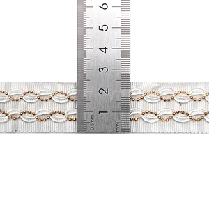 Wholesale Chain lace trim rhinestone 2.4 cm Sew-On lace trim Polyester net mesh Lace trimmings wedding for clothes  Accessories
