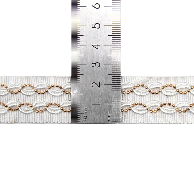 Wholesale Chain lace trim rhinestone 2.4 cm Sew-On lace trim Polyester net mesh Lace trimmings wedding for clothes  Accessories