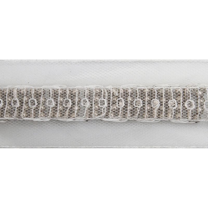 kavatar  wholesale new Handmade Bead lace Embroidered Tulle Trim wedding with Accessories Beads Rhinestones