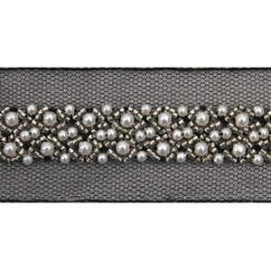 kavatar  wholesale new Handmade Bead lace Embroidered Tulle Trim wedding with Accessories Beads Rhinestones