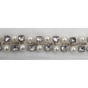 kavatar  wholesale new Handmade Bead lace Embroidered Tulle Trim wedding with Accessories Beads Rhinestones