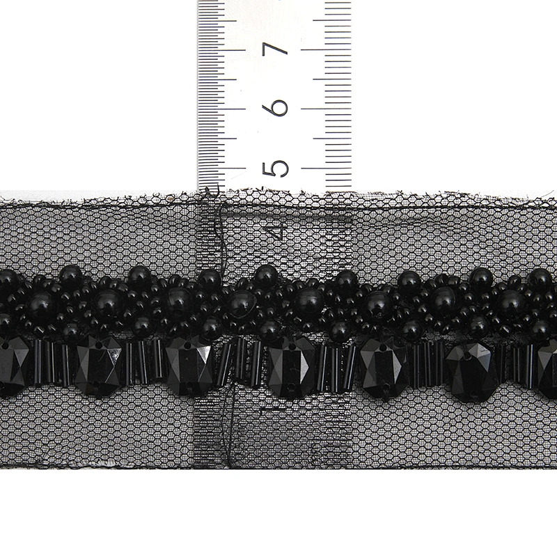 kavatar  wholesale new Handmade Bead lace Embroidered Tulle Trim wedding with Accessories Beads Rhinestones
